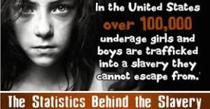 banner of child slavery